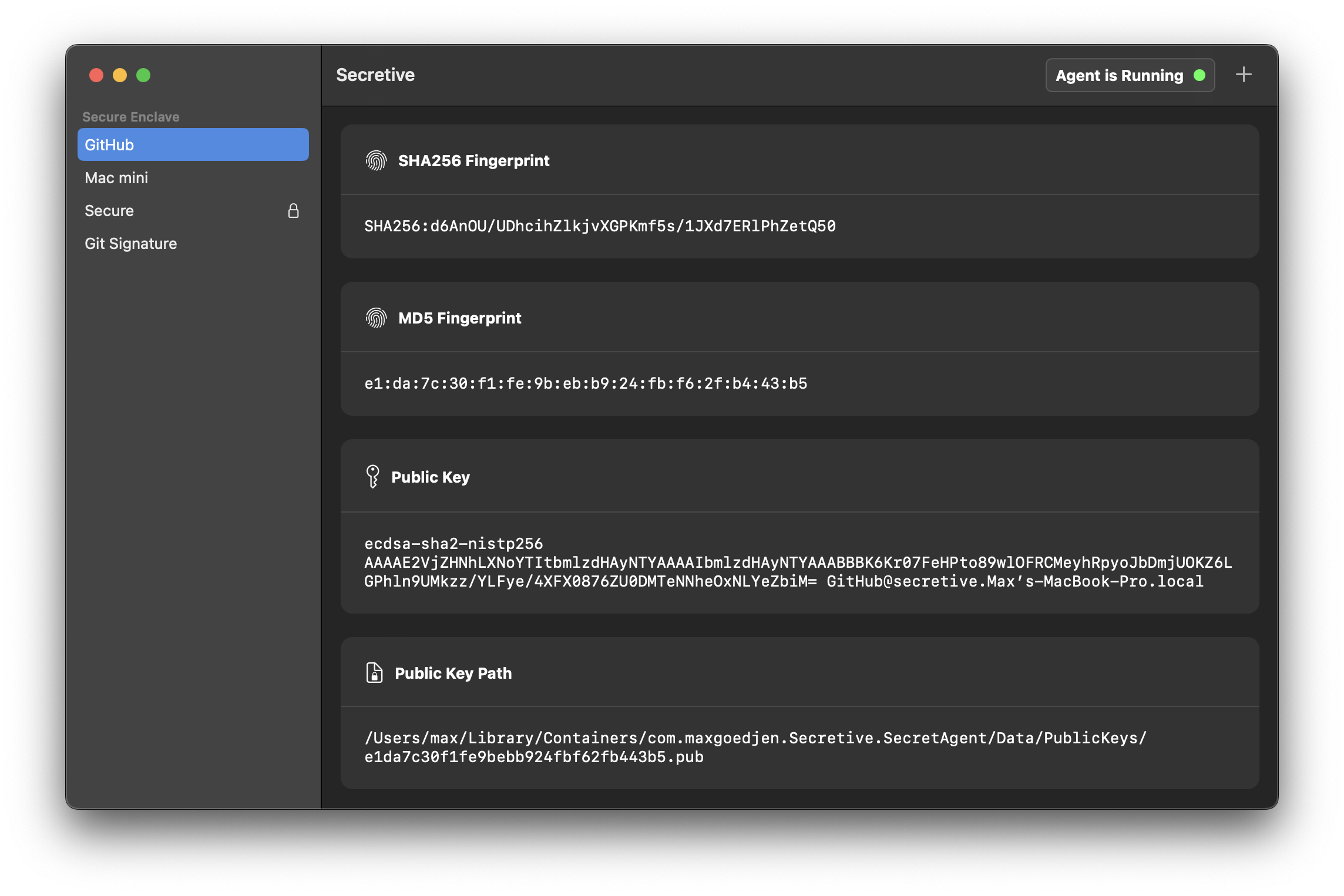 Screenshot of Secretive