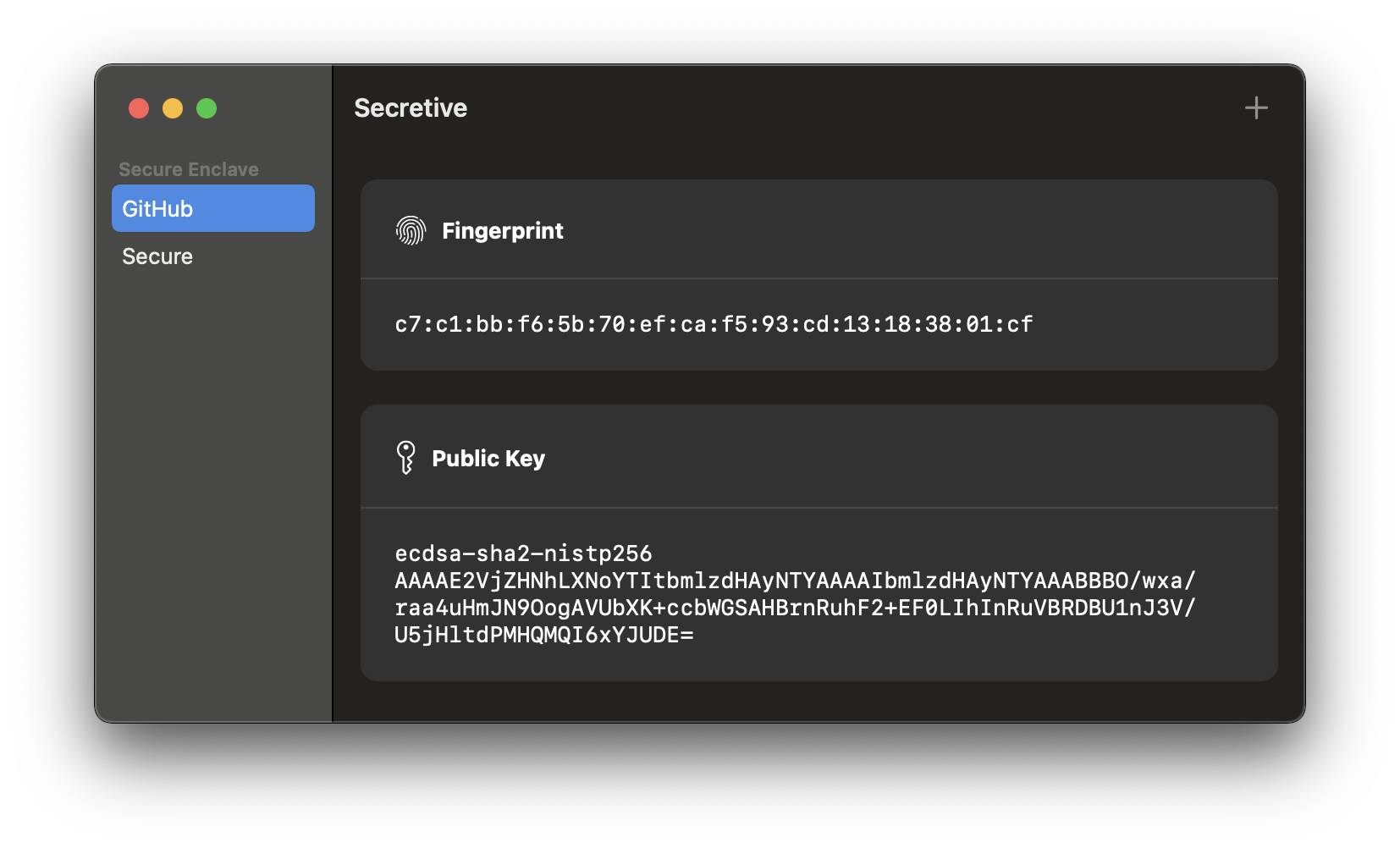 Screenshot of Secretive