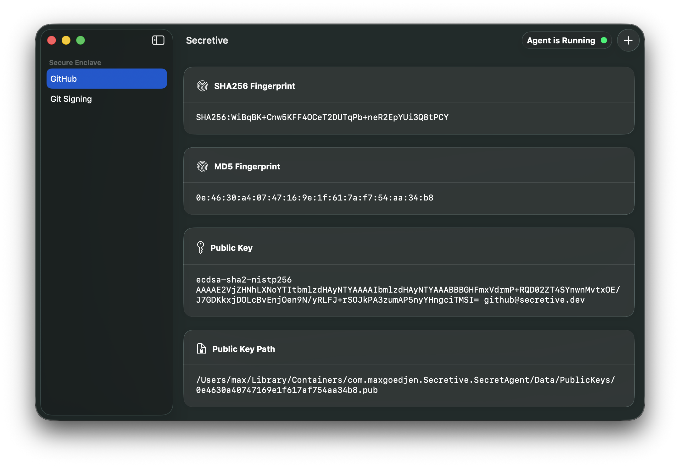 Screenshot of Secretive