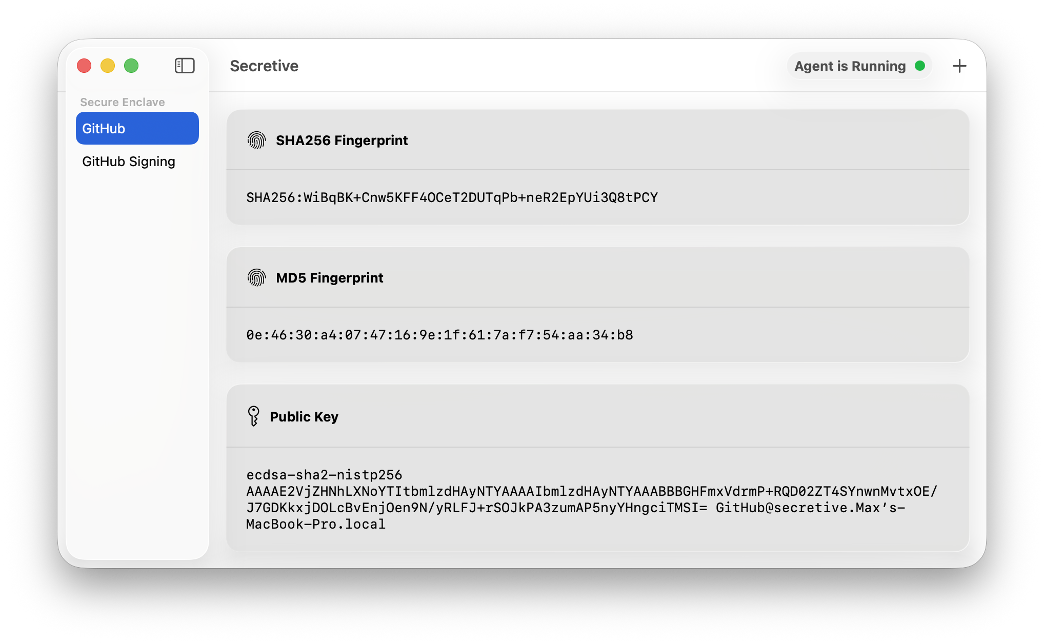 Screenshot of Secretive